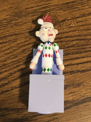 VINTAGE RUDOLPH THE RED NOSE REINDEER PUSH UP TOY / PUPPET CHARLIE JACK N BOX 3