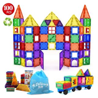 Magnetic Building Blocks Educational 3d Tiles Set 100 Pc Toys For Kids Childs