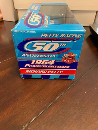 1999 Racing Champions 1:24 scale Stock Car 43 R.  Petty 50th Ann ‘64 Plymouth 2
