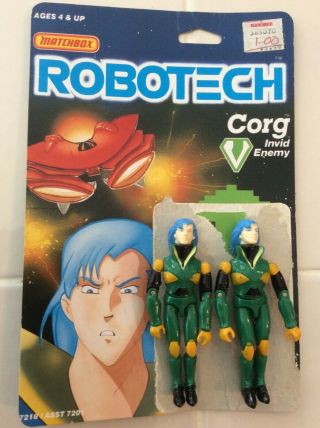 Vintage 1985 Matchbox Robotech Corg,  Invid Prince,  2 Action Figures
