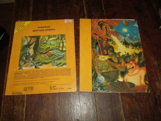 Ad&d 1st Ed Accessory - Dungeon Masters Screen (vintage Tri - Fold Set Vg,