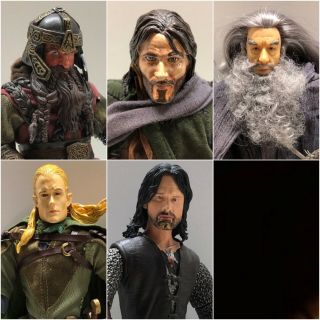 Toybiz Lord Of The Rings 12 Inch Figures: Gandalf Legolas Gimli Aragorn Complete