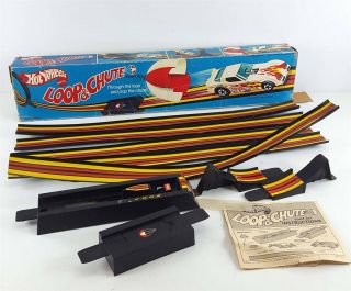 Mattel 1982 Hot Wheels Loop & Chute Stunt Set Track With Box
