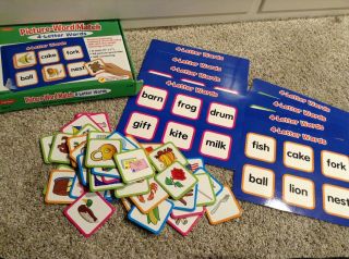 Lakeshore Picture Word Match Four Letter Words Educational Learning Center Game