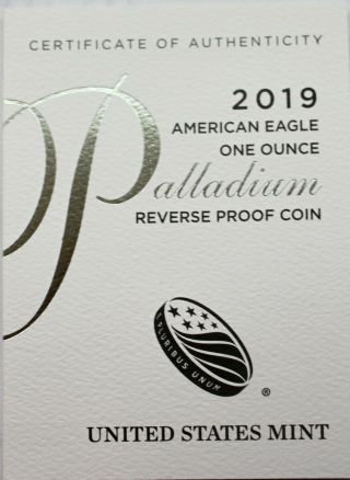 2019 - W PCGS PR69 1oz Reverse Proof Palladium American Eagle Coin FS OGP 3