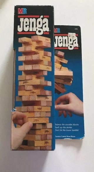Vintage 1986 Jenga 54 Piece Milton Bradley Game