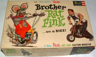 Vintage Revell Brother Rat Fink On A Bike Ed Big Daddy Roth Model Kit H:1304:100