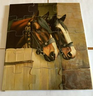 Vintage Boxed Set Parker Bros.  Jigsaw Puzzles - Horse & Dog - Complete 3