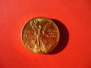 1947 Mexican $50 Peso Gold Coin - Collectible Gold Bullion Mexico Round 3