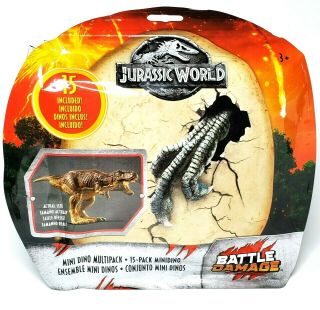 Mattel Jurassic World - 15 Mini Dino Multipack With Battle Damage
