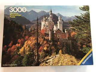 Vintage Ravensburger Neuschwanstein Castle 3000 Piece Puzzle Bag