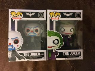 Funko Pop The Dark Knight Bank Robber Joker; Joker W/card, .