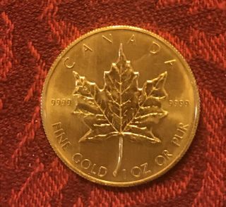 Canada Gold Maple Leaf - 1 Oz - $50 -.  9999 Fine - 1983
