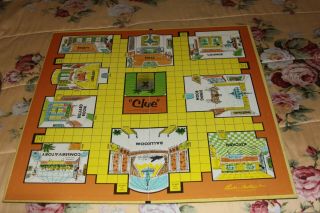 Vintage 1963 CLUE Detective Board Game Parker Brothers 100 Complete All Weapons 3