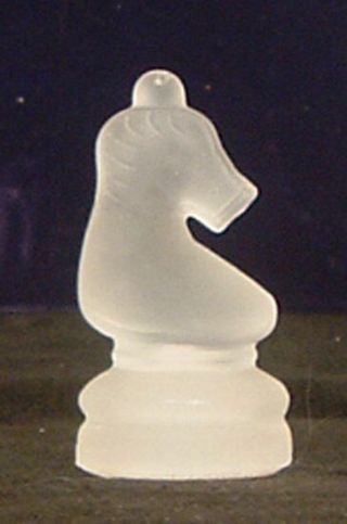 Glass Chess Replacement Piece Frosted Knight 1 5/8 "
