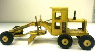 Vintage Marx Lumar Power Grader Road Grader Yellow Pressed Steel Toy 17 "