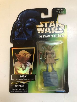 Vtg 1997 Kenner Hasbro Star Wars Power Of The Force Yoda Action Figure Green