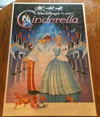 DISNEY ' S Cinderella 300 Pc Movie Poster Jigsaw Puzzle 100 Complete Vintage VGUC 2