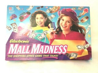 Vintage Mall Madness 1996 Electronic Board Game Milton Bradley Complete &