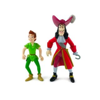 Vintage 1997 Mattel Disney World Peter Pan Captain Hook Pvc Action Figures