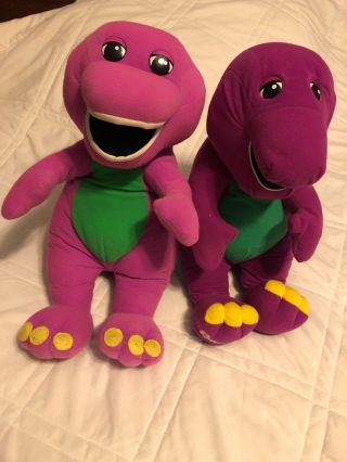Barney Interactive Playskool Talking Dinosaur Plush Toys (2) 1996,  1992