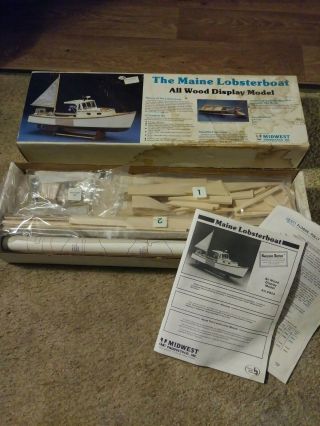The Maine Lobsterboat All Wood Display Model Kit 953 - Midwest Products Co