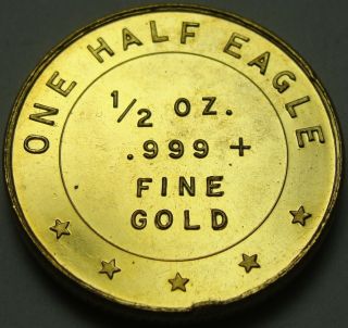 The American Eagle,  1/2 Ounce Gold,  Whitley,  1/2 oz, .  999,  1924 2