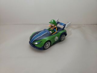 Nintendo Mario Kart Wii Pull Speed Luigi Race Car Rubber Tires Plastic 1:43