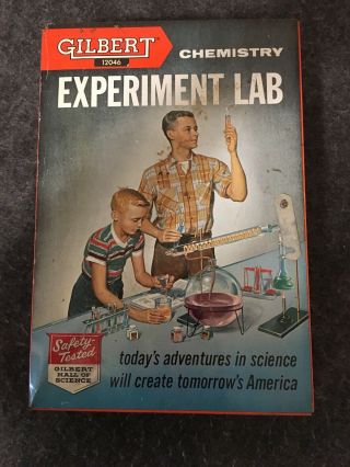 Vintage Gilbert Chemistry Experiment Lab Set Metal Case 12046 - Empty Case