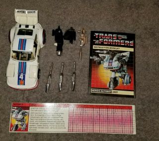 Vintage 1984 Transformers G1 Takara Jazz Autobot Car 100 Complete