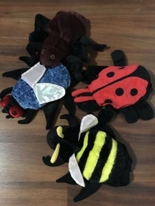4 Insect Bugs Hand Puppets Children Learning Kids Education Toys Pretend Play