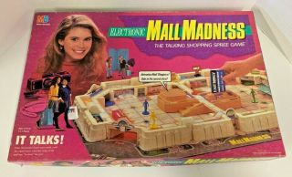 1989 Vintage Electronic Mall Madness Board Game Milton Bradley - 100 Complete,