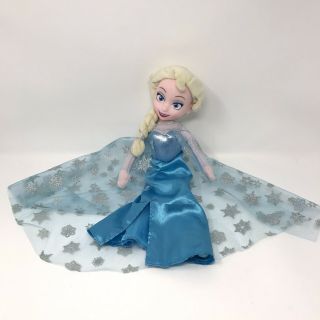 Disney Frozen Elsa Ice Queen Plush Doll Vinyl Face Just Play Toy 14 " Stuffed