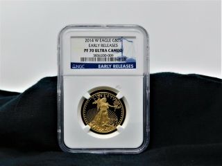 2014 W 1/2 Ounce Gold Eagle $25 - Pf 70 Early Release Ngc Certified