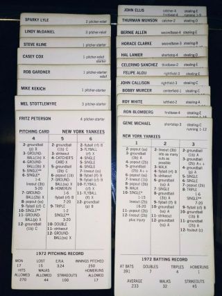 1972 N.  Y.  Yankees Strat - O - Matic Baseball Sports Cards,  Memorabilia,  Fan Shop.