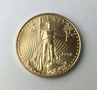 American Eagle Gold Coin 1/2 Oz 1998 $25 Bullion.  50 Half Ounce Liberty Round
