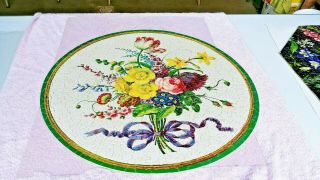 Vtg 1965 Springbok Circular Round Puzzle Bouquet Of Flower Louis Xvi Complete