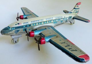 Yonezawa Pan American World Airways Airplane Paa N - 7016v Tin Lithographed Toy