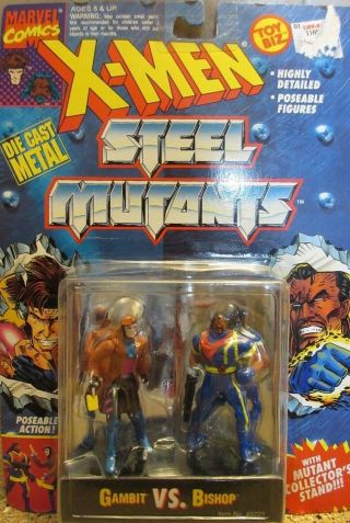 1994 Toy Biz Marvel X - Men Steel Mutants Die - Cast Gambit Vs Bishop (box 86)