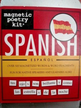 Magnetic Poetry Kit Spanish 500,  Magnetized Words & Word Fragments 3040 Espanol
