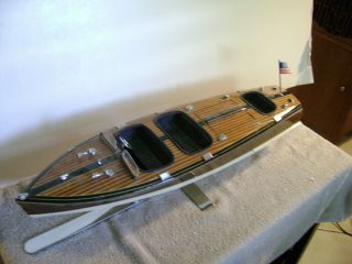 A&m Hms Hayes Vintage Wood Model Speed Boat Runabout Large 26 " Long Boat