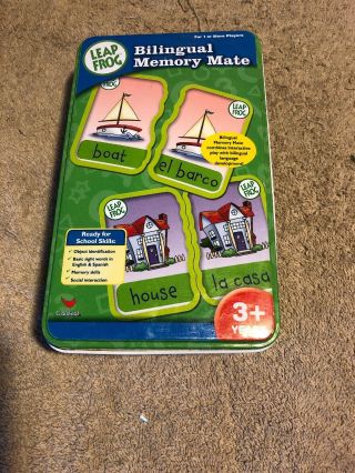Leap Frog Bilingual Memory Mate Game Spanish & English Picture Cards - All Cards