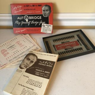 Vtg.  1950 Autobridge Auto Bridge Game Play - Yourself - Beginners Set Charles Goren