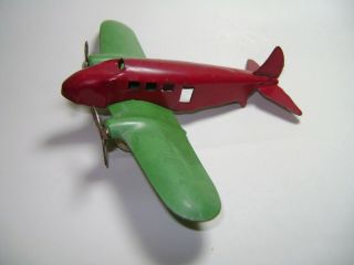 Vintage Wyandotte Pressed Steel Plane Toy Airplane Twin Engine Red