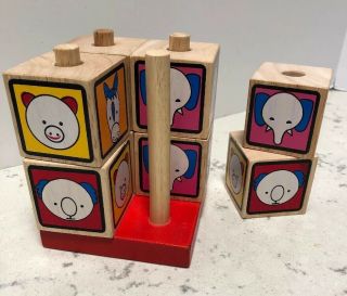 Simplex 8 Cube Wooden Puzzle Kids Vintage Blocks Game Rare Hard To Find 2