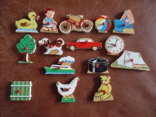Vintage VTG Simplex 15pc Wooden Peg Puzzle With Tray Made In Holland 2