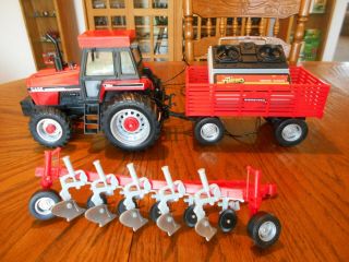 Custom 1987 Bright 1:16 Scale Rc Farm Tractor Case Ih 3294 Farm Set,