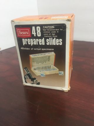 Vintage Sears Roebuck 48 Prepared Slides 49 24365 Full Microscope Slide Studies