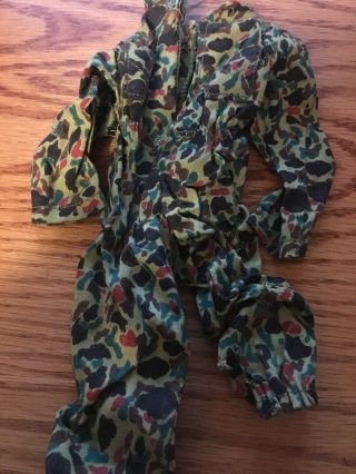 Vintage 1970’s G.  I.  Joe Camouflage Print Jumpsuit,  Hasbro Clothes For 12” Guys