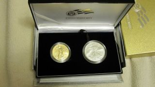 2006 - W Us American Eagle 20th Anniversary Gold & Silver 1 Troy Ounce Each Coin
